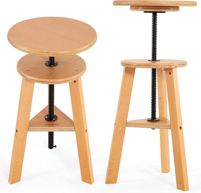 VISWIN Adjustable Drafting Stool, Beech Wood, Artist Stool Chair, Supports Up to 176 Lbs, for Artists, Studio, Home Use, Office, Kitchen