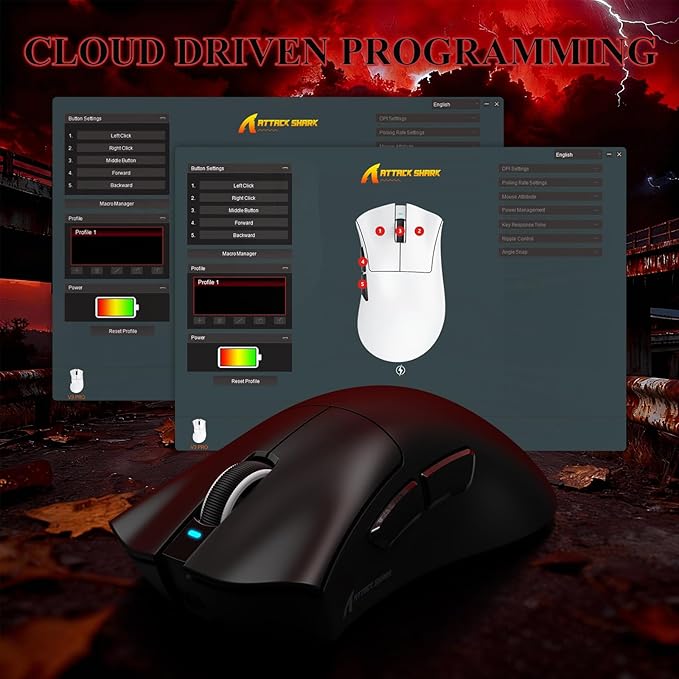 MAMBASNAKE Attack Shark V3 PRO 62g Superlight Wireless Gaming Mouse,RGB Magnetic Charging Dock,BK52820 Tri-Mode BT/2.4G Wireless/Wired Mouse,25000DPI,500mAh,5 Programmable Buttons for Pc/Mac,Black