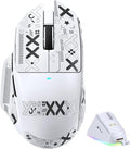 ATTACK SHARK V6 65g Wireless Gaming Mouse with RGB Magnetic Charging Dock,BT/2.4G Wireless/Wired Mouse with Tape 1K Polling,PixArt PAW3311 Sensor,25K DPI,Programmable Gamer Mice for PC/Win/Mac (White)