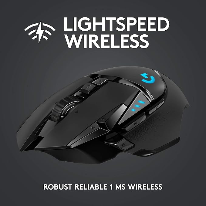 Logitech G502 Lightspeed Wireless Gaming Mouse | Hero Sensor, 25,600 DPI, 11 Programmable Buttons, Tunable Weights, RGB Lighting, Onboard Memory, PC/Mac | Signature Series Gift Bundle