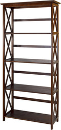 Montego 5-Shelf Bookcase-Walnut