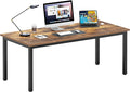 DlandHome Computer Desk, Large Executive Office Desk Computer Table Study Writing Workstation for Home Office,70.8 x 31.5 inch,Retro