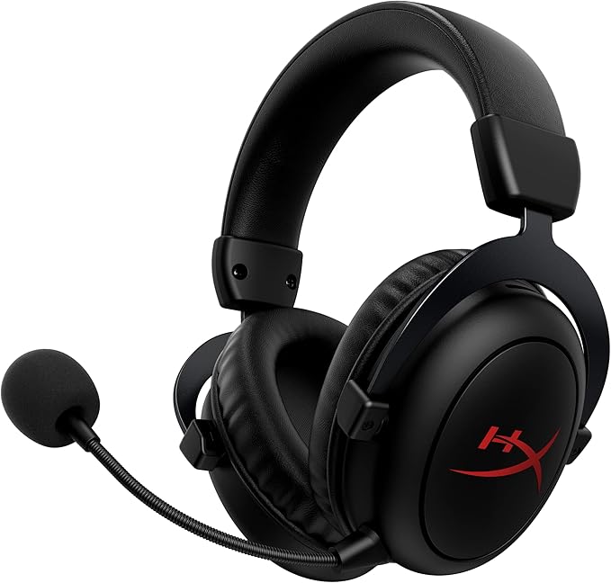 HyperX Cloud II Core Wireless Headset Gaming USB for PC Windows Computer Gamer Detachable Noise Cancelling Microphone DTS Headphones X Spatial Audio Memory Foam Ear Pads Cushion, Black (Renewed)