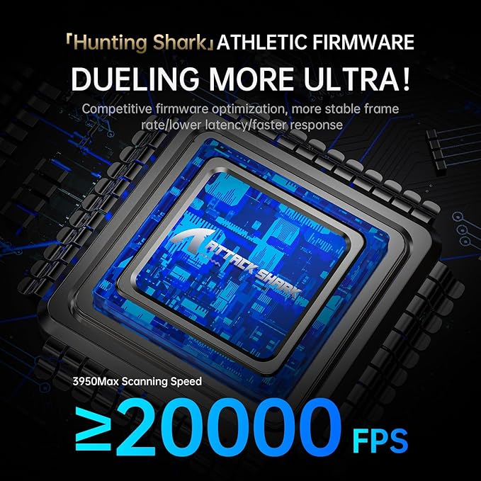 ATTACK SHARK X8 Ultra Wireless Gaming Mouse,55g Ultra-Lightweight BT/2.4GHz Wireless/Wired Mouse,8K Polling Rate,PixArt PAW3950MAX Sensor,42000 DPI,Tape,Gamer Mice for PC/Win/Mac/Big Hand (White)
