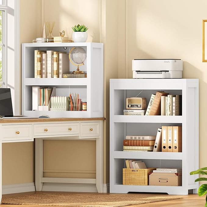 TEENFON 64.2" Bookcase, 5-Tier Open Bookshelves and Bookshelf, Freestanding Display Storage Shelves with Storage Cabinet for Bedroom, Living Room and Office