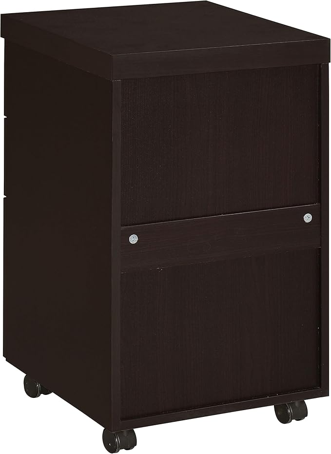 Coaster Home Furnishings - Skeena - Engineered Wood - 3-Piece Home Office Computer Desk Set with Desk Return and Mobile Filing Cabinet- Transitional Style - Home Office - Cappuccino - 800901 -S3