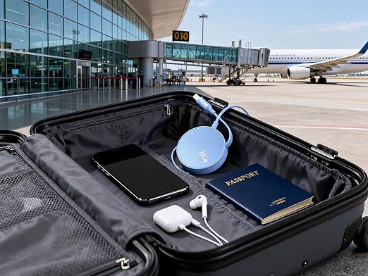 240W USB C to USB C Cable(Blue), Retractable USB c Cable Fast Charger, Short Type-C Charging Cord for iPhone 17/17 Air/16 Pro Max/15 Plus/Samsung Galaxy Z Flip 6 5 4/Google 10 Travelling Essentials