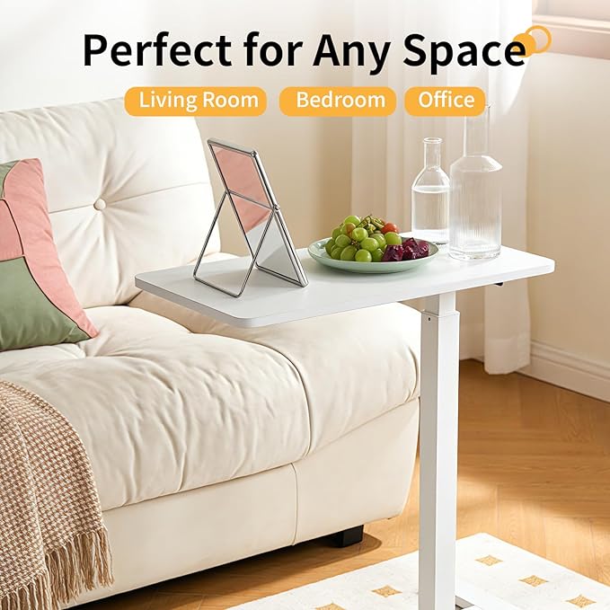Adjustable Standing Desk, Small Sit Stand Desk for Laptop, Compact Height Adjustable Desk for Home Office, Bedroom, Bedside, Space Saving Workstation