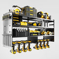oviitech Large Power Tool Organizer Wall Mount, 8 Drill Holder Wall Mount Loads 400lbs, 4 Layer Heavy Duty Metal Power Tool Storage, Black, Utility Rack for Garage Workshop, Gifts for Men