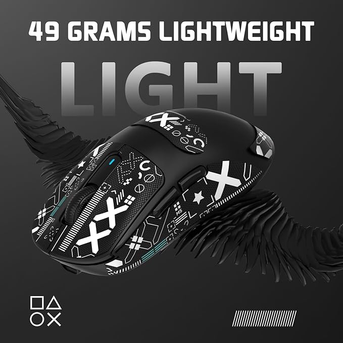 MAMBASNAKE Attack Shark X3 Wireless Gaming Mouse, 49g Ultralight, PixArt PAW3395 26000 DPI, Bluetooth/2.4Ghz /Wired Tri-Mode, 200Hrs Rechargeable Battery, Kailh GM8.0 Switch for PC/MAC/Win Black&Tape
