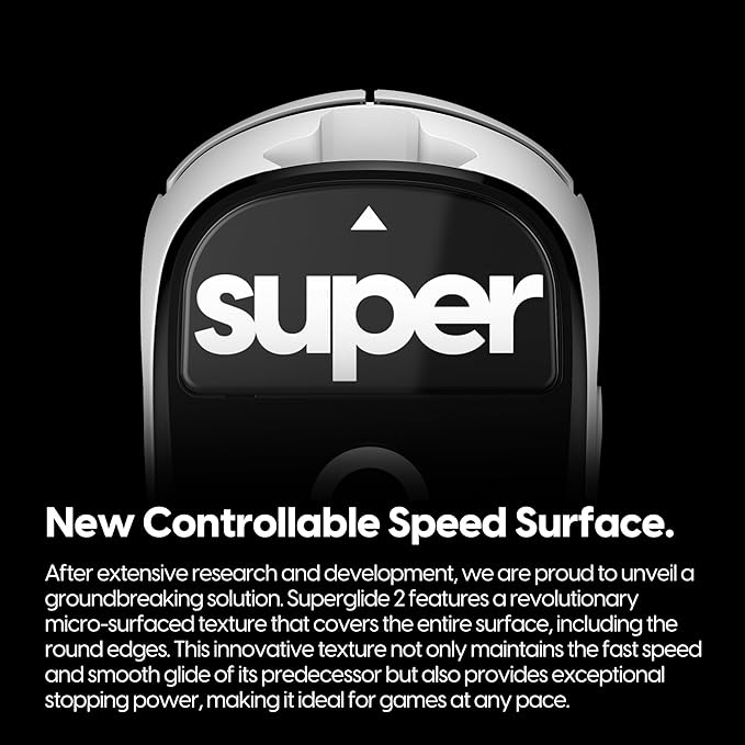 Superglide Glass Mouse Skates for Logitech G Pro X Superlight1 - Polished Round Edge, Ultra Smooth, Durable Gaming Mouse Feet (Type-C, Black)