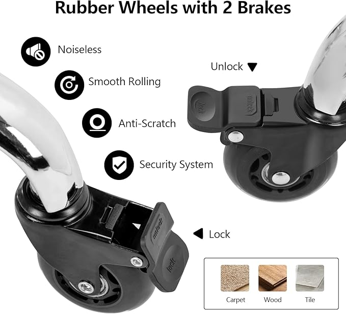 Lockable Stool with Back and Foot Rest Ergonomic Rolling Hydraulic Adjustable Stool for Doctor Esthetician Artist Home Small Office Desk (Grey, 24''-31'')