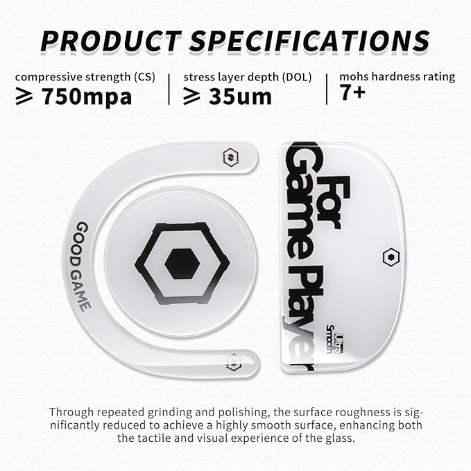 immoenuc Tempered Glass Mouse Skates for Logitech G PRO X2 Superstrike, G PRO X Superlight 2 & 2 SE, Ultra-Smooth Gaming Mouse Feet for Precision Control & Durable Performance