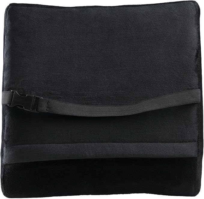 Arozzi Memory Foam Lumbar Support Pillow Relieves Backache and Fatigue After Long Periods of Sitting Down Working or Gaming - Black