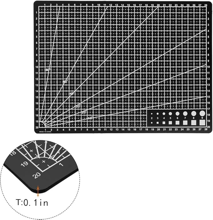 Self Healing Sewing Mat, Rotary Cutting Mat Double Sided 5-Ply Craft Cutting Board for Sewing Crafts Hobby Fabric Precision Scrapbooking Project 9inch x 12inch (A4-Black)