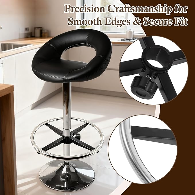 Generic Rotating Footrest Ring for Office Chairs, Spare Parts Made of Stainless Steel, Circle for Office Desk Chair, 40cm