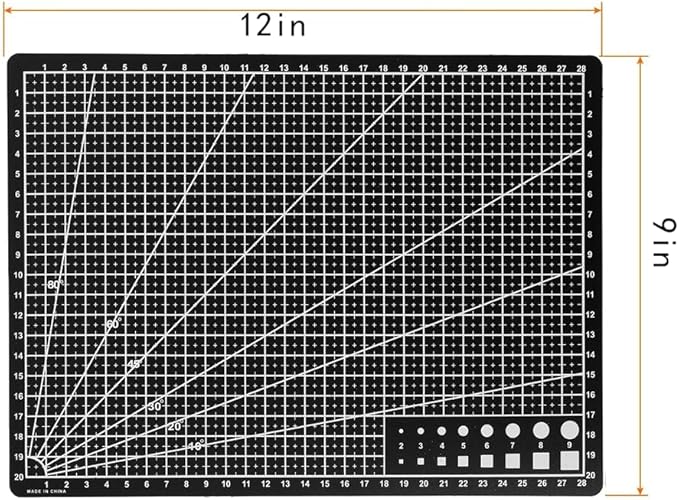 Self Healing Sewing Mat, Rotary Cutting Mat Double Sided 5-Ply Craft Cutting Board for Sewing Crafts Hobby Fabric Precision Scrapbooking Project 9inch x 12inch (A4-Black)