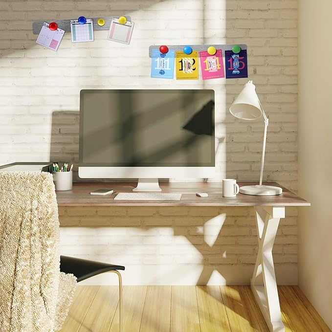 18 Pcs Magnetic Bulletin Board Strips Frameless Stainless Iron Board Strip with Colorful Magnet Self Adhesive Memo Strip for for Office Home Wall Photo (Silver)