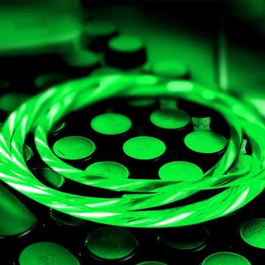 USB C to USB C Cable 3A Light Up C to C Cable LED C to Type C Fast Charging Cord for Samsung Galaxy S23 S22 S21 S20 Ultra, i-Phone 15 Pro Max Plus, iPad mini Pro Air(3.3FT,Green)