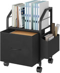 MAHANCRIS Small File Cabinet, Rolling Filing Cabinet for Under Desk with Divider, Single Non-Woven Fabric Drawer File Organizer for A4/Letter Size Documents, Under Desk Storage, Black FCBK3001