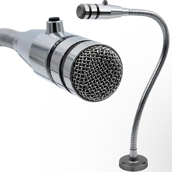 REBUILD SKILLS Push-to-Talk Microphone RBX-515SBG-18X Compatible with Shure 515SBG-18X for use in Restaurants Grocery Store Drive Thru - 20" Gooseneck, Mount Attached and 6½’ Cord