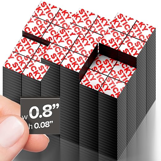 X-Bet Sticky Magnets with Adhesive Backing – 180pcs Flexible Magnet Tape Squares (0.8"x0.08"), Peel & Stick for Crafts, Whiteboard, Fridge, & School Projects
