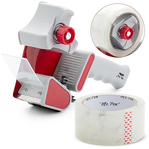Mr. Pen- Heavy Duty Packing Tape Dispenser Gun, 2 Inch, 4 Pack with 4 Clear Tape Rolls, Handheld Tape Gun for Moving, Shipping, Sealing Boxes & Packaging