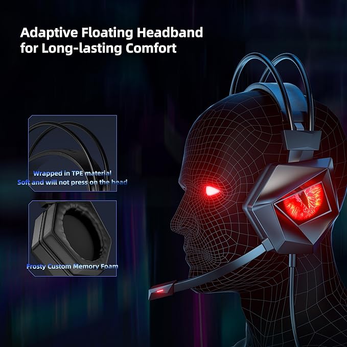 E-Gaming Level Headphone and Headset for PS5, PC and Laptop, 7.1 Surround Sound, Dual EQ & Noise Cancel, Lightweight, Low Latency, Over Ear Headphone (USB Type-A)
