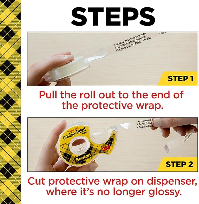Scotch Double Sided Tape with Deluxe Desktop Tape Dispenser, 1/2 in x 900 in, 1 Dispenser and 6 Refill Rolls/Pack (665-6PKC40) (Pack of 12)