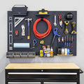 Metal Pegboard Power Tool Organizer, Garage Wall Storage, 3 Panel Pegboard Wall Mount Organizer, Includes 23 Storage Attachments, Solid Steel Holds 450 lbs, 51 in. x 32 in.