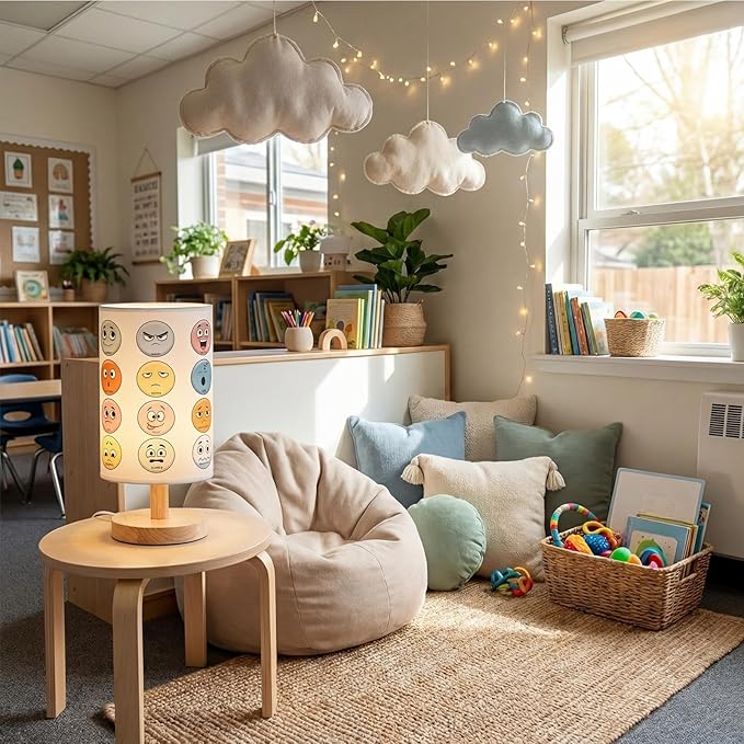 Glooglitter Classroom Lamp Calming Corner Decor Cozy Center 11.61 Inches Small Bedside Desk Lamp USB Rainbow Reading Book Center Supplies for Home Bedroom Playroom Nursery