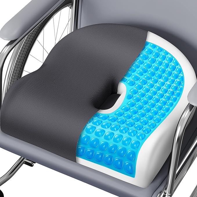 TranquilRelax Seat Cushion Office Chair Cushion for Back & Tailbone & Sciatica Pain Relief, Grey Memory Foam Desk Chair Pressure Relief Seat Cushion for Long Sitting Car Drivers, Office Worker