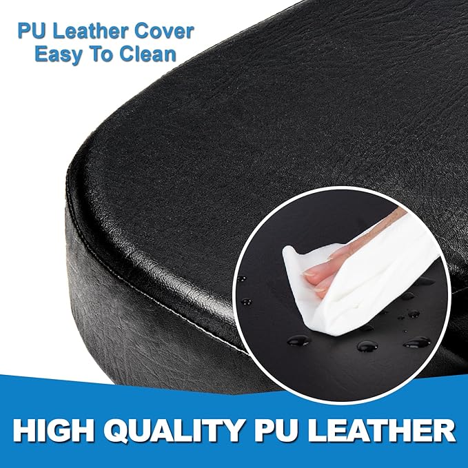 YOUFI Leather Seat Cushion for Office Chair, Ergonomic Support Memory Foam for Long Sitting, Sciatica & Tailbone Pain Relief Pillow for Desk Chair, Car Seats & Gaming Chairs