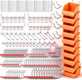 HORUSDY 238 PCS Pegboard Hooks Assortment Kit – 16 Types Heavy Duty Pegboard Accessories with Bins – Fits 1/8 & 1/4 Inch Pegboard Metal Hooks for Garage, Workshop, and Tool Storage Organization