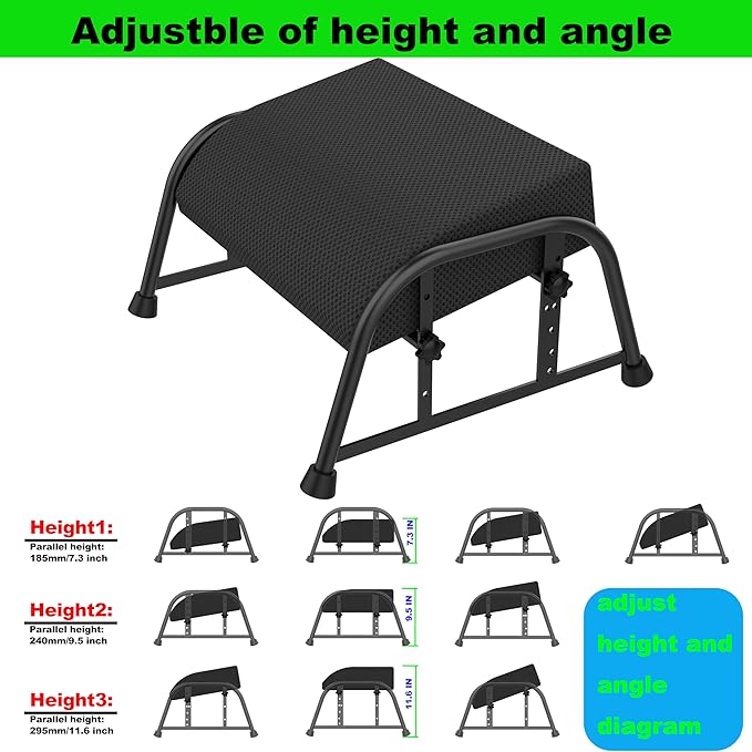 Under Desk Footrest with Memory Foam, Adjustable 10-Level Ergonomic Foot Rest for Office & Gaming Desk Accessories for Leg Rest, Reinforced Metal Frame, Non-Slip Base Extra Large（Black 2 USE