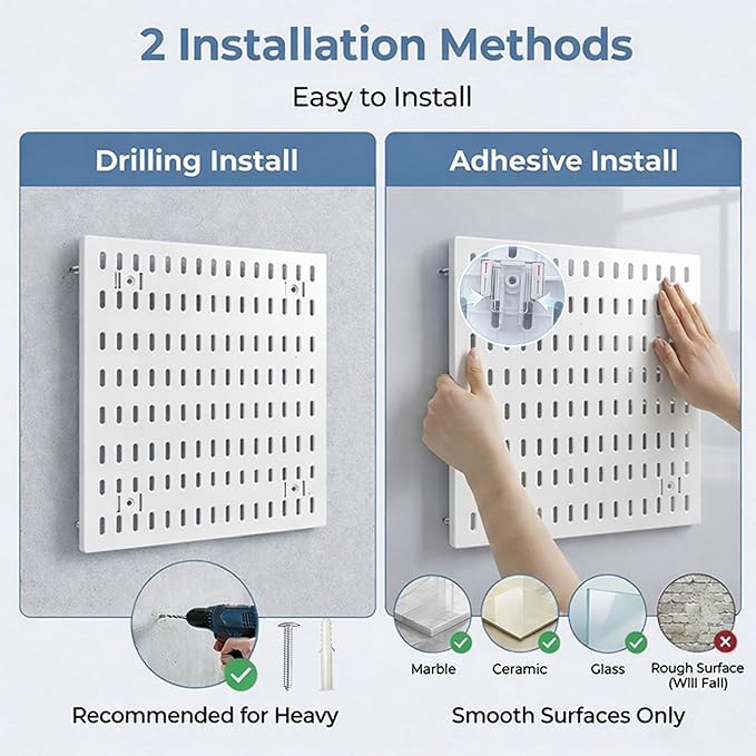 Peg Board, 24"x36" Pegboard Wall Organizer, Includes 6PCS White Peg Boards and Accessories, Plastic Peg Board Panels for Craft Room, Office, Kitchen, Gaming Room