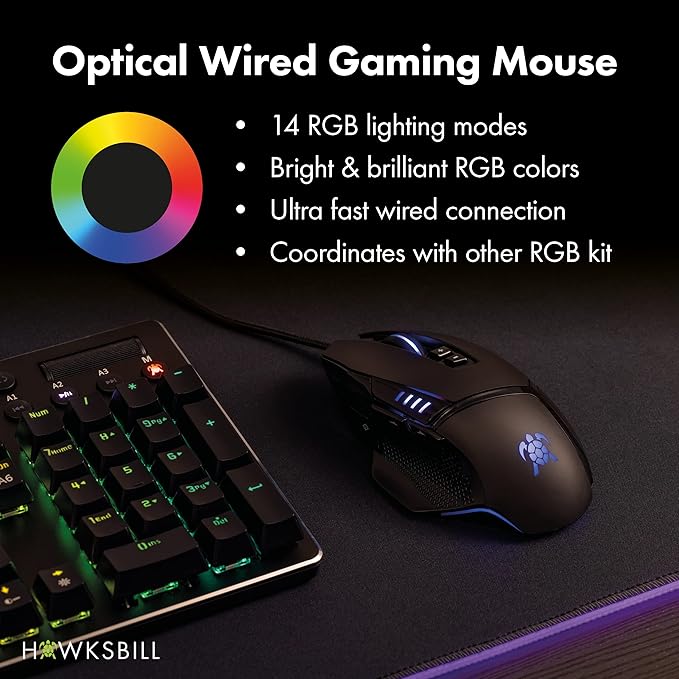 Super Slider V1 High Performance Wired Gaming Mouse, Adjustable DPI up to 19,000, RGB LED On-Board Memory, PC/MAC