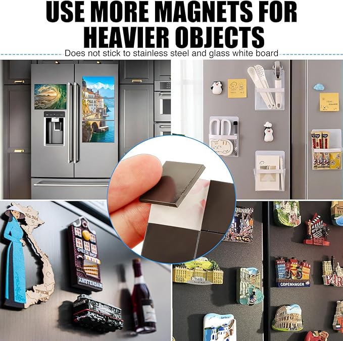 Adhesive Magnets Each 3/4" x 3/4",288PCS Value Pack for Teacher in Classroom,Office Essentials Supplies to Make Things Into Magnetic Sticker(80mil Magnet)