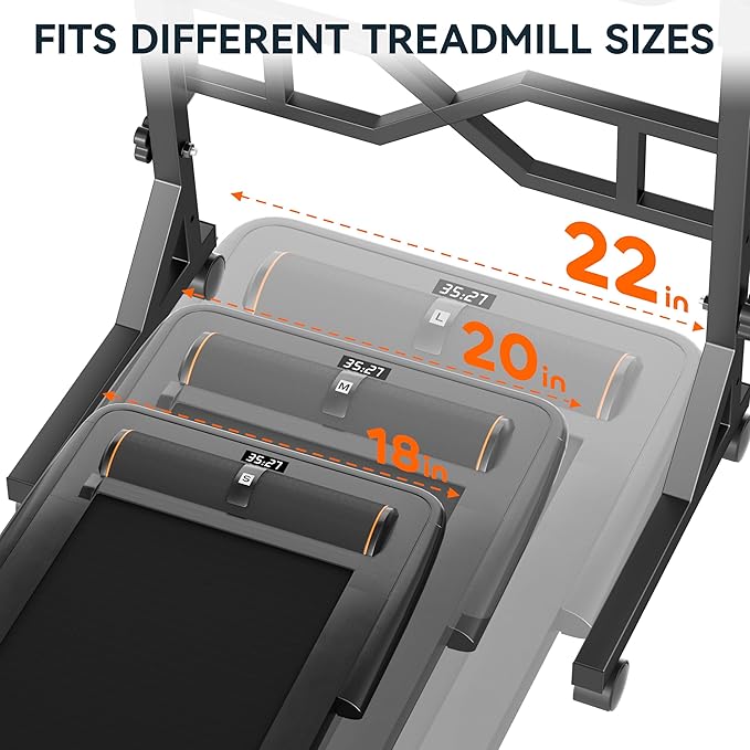 Oransail Small Standing Desk with Wheels, 29.5-45.3 Inch Adjustable Height, Portable Treadmill Desk, Rolling Computer Table for Walking Pad with a Cup Holder and a Hook