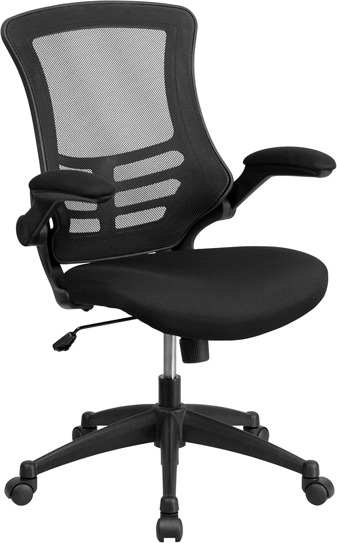 EMMA + OLIVER Work from Home Kit-Black Computer Desk, Ergonomic Office Chair, Filing Cabinet