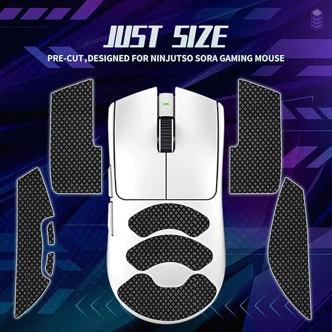 TALONGAMES Mouse Anti Slip Grip Tape Compatible with Razer Viper V3 Pro/Viper V4 Pro Gaming Mouse, Palm Sweat Absorption, Thin 0.5mm, Cut to Fit, Easy to Apply, Mouse Skin