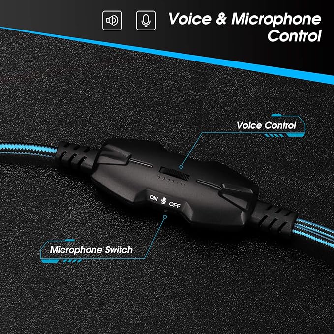 August Gaming Headphones for PC PS4 Xbox Switch Wired USB Double Jack EPG100L - Gaming Headset with RGB-LED Light Noise Reduction Microphone 50mm Driver Flip Mute 4D Surround Sound 3.5mm Cable