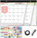 Ospelelf 2025-2026 Calendar Magnetic Desk Wall Desktop Monthly Planner from July 2025 to December 2026 Large To Do Pad with Plastic Cover for Office 17" X 12" Multicolor