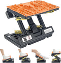 Footrest for Under Desk at Work, Height Adjustable Foot Rest with Reflexology Pad, Foldable Ergonomic Foot Stool for Muscle Tension Relief, Suitable for Office, Home & All-Season Use(Orange)