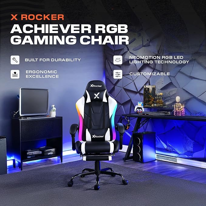 X Rocker PC Computer Gaming Desk Chair with Wheels, College Dorm Room Essentials for Guys and Girls, Adjustable, Ergonomic Office Chair, Gifts for Gamers