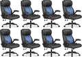 BESTFAIR Ergonomic Office Chair - Desk Computer Chair, Leather High Back Executive Chairs with Adjustable Lumbar Support & Flip Up Arms, Black 8 Pack
