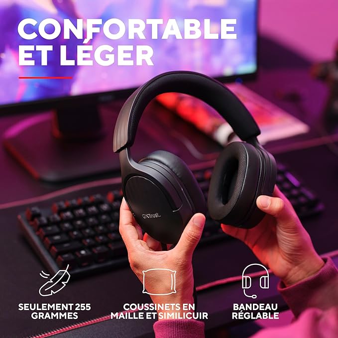 Trust Gaming GXT 489 Fayzo Gaming Headset for PC, PS5, PS4, Xbox Series X|S, Switch, Mobile, 3.5 mm Jack, 85% Recycled Plastics, Over-Ear Wired Headphones with Noise Cancelling Microphone - Black