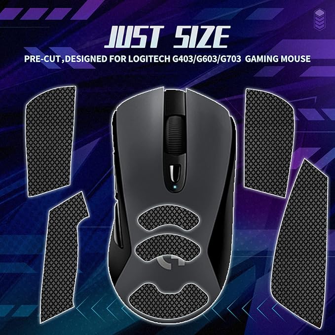 TALONGAMES Mouse Anti Slip Grip Tape Compatible with Logitech G403 / G603 / G703 Gaming Mouse, Palm Sweat Absorption, Thin 0.5mm, Cut to Fit, Easy to Apply, Mouse Skin
