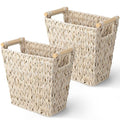 GRANNY SAYS Waterproof Wicker Desk Wastebasket with Handle – Natural (2-Pack, 5 Gal)