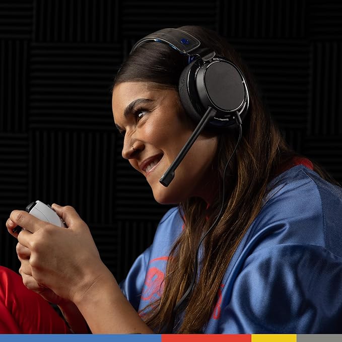 Skullcandy SLYR Pro Multi-Platform Over-Ear Wired Gaming Headset, Enhanced Sound Perception, AI Microphone, Works with Xbox Playstation and PC - Blue